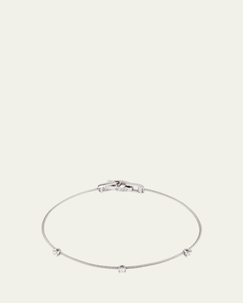 18k White Gold Three-Diamond Bracelet, 0.18 TCW